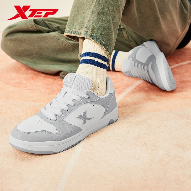 Xtep Skateboarding Shoes For Men 2024 Autumn Comfortable Skate Shoes Wear-Resistant Stability Street Style Sneakers 876319310036