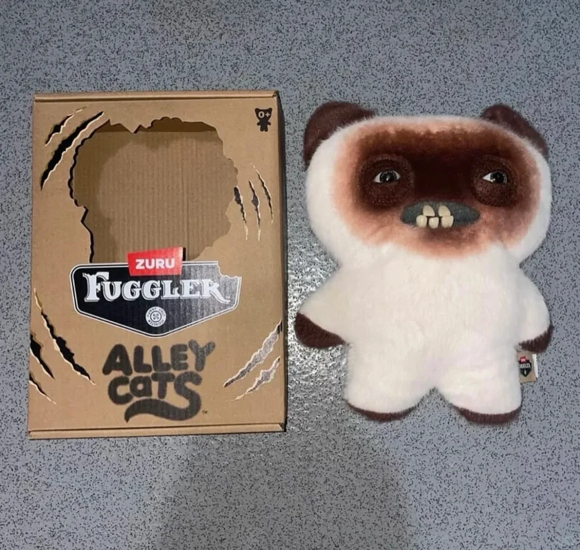 Nieuwe Echte Fuggler Grappige Ubly Monster Alley Cats Serie Pluche Poppen Raar Schattig Trendy Speelgoed Knuffels Voor Cadeau