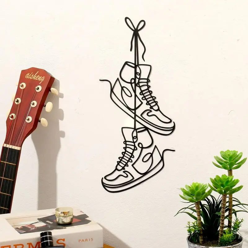 CIFBUY Metal Wall Art Teenage Sneaker Iron Art Decor Modern Room Decor for Boys Girls Bedroom Imaginative Wall Hanging Gift