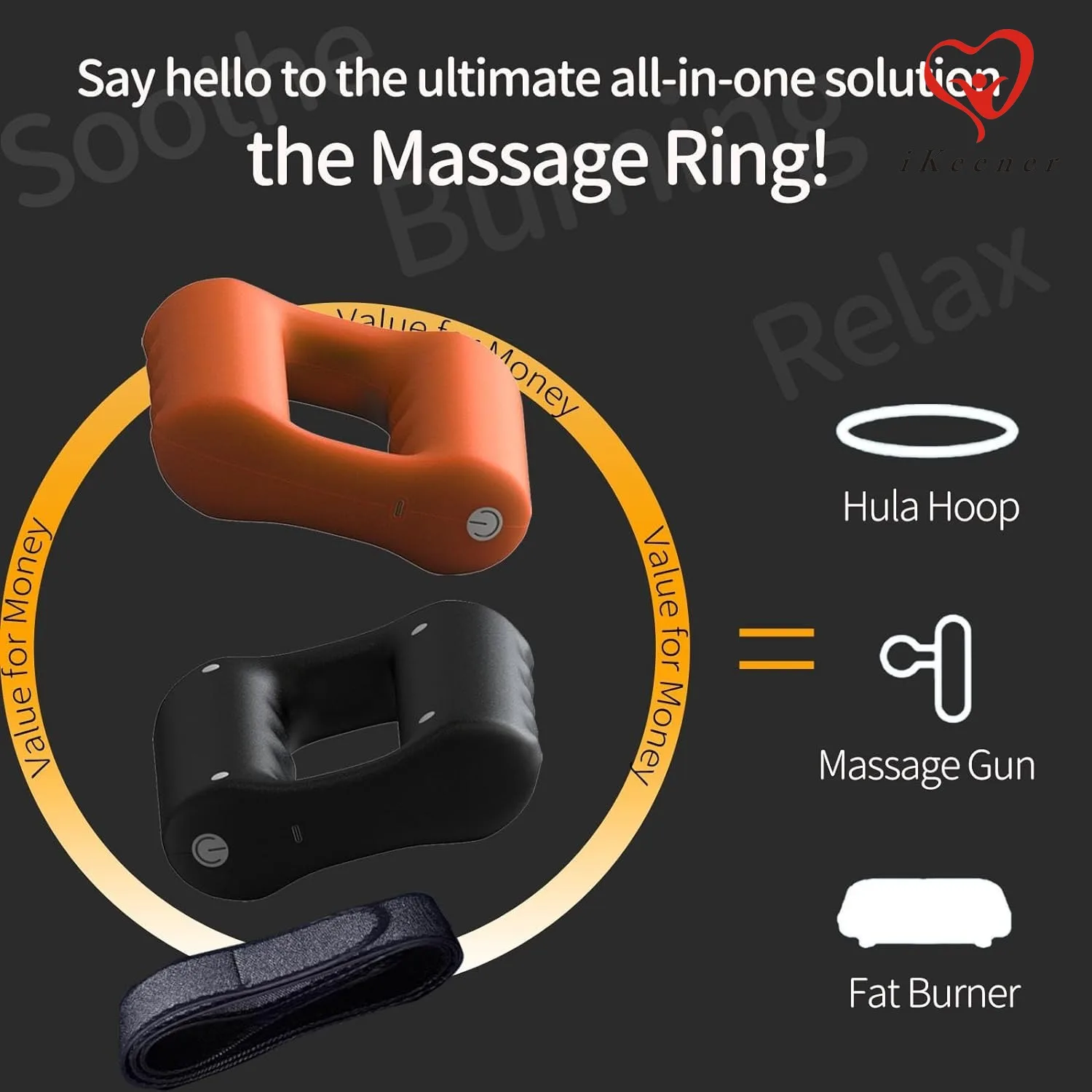 Fat Burning Massage Ring,Slimming belt, Mini Massage Gun, Multifunctional Mini Fascia Gun, relieve fatigue and muscle soreness