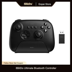 8BitDo 얼티밋 무선 블루투스 게임 컨트롤러, 닌텐도 스위치 및 PC, 윈도우 10, 11, 스팀용 충전 도크 포함