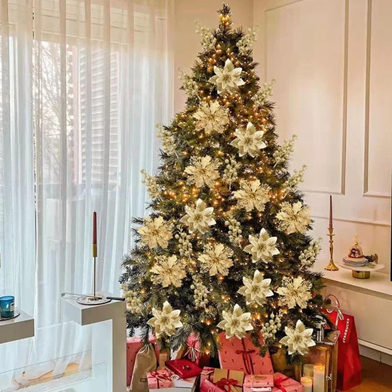 22 قطعة زينة عيد الميلاد الزهور الاصطناعية باقة التوت شجرة عيد الميلاد زخرفة ديكور المنزل السنة الجديدة نافيداد هدية اكسسوارات #1