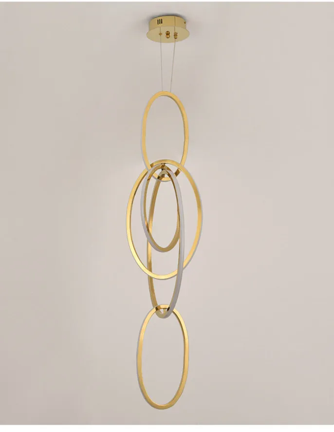 Post Polish Steel LED Pendant Light Gold