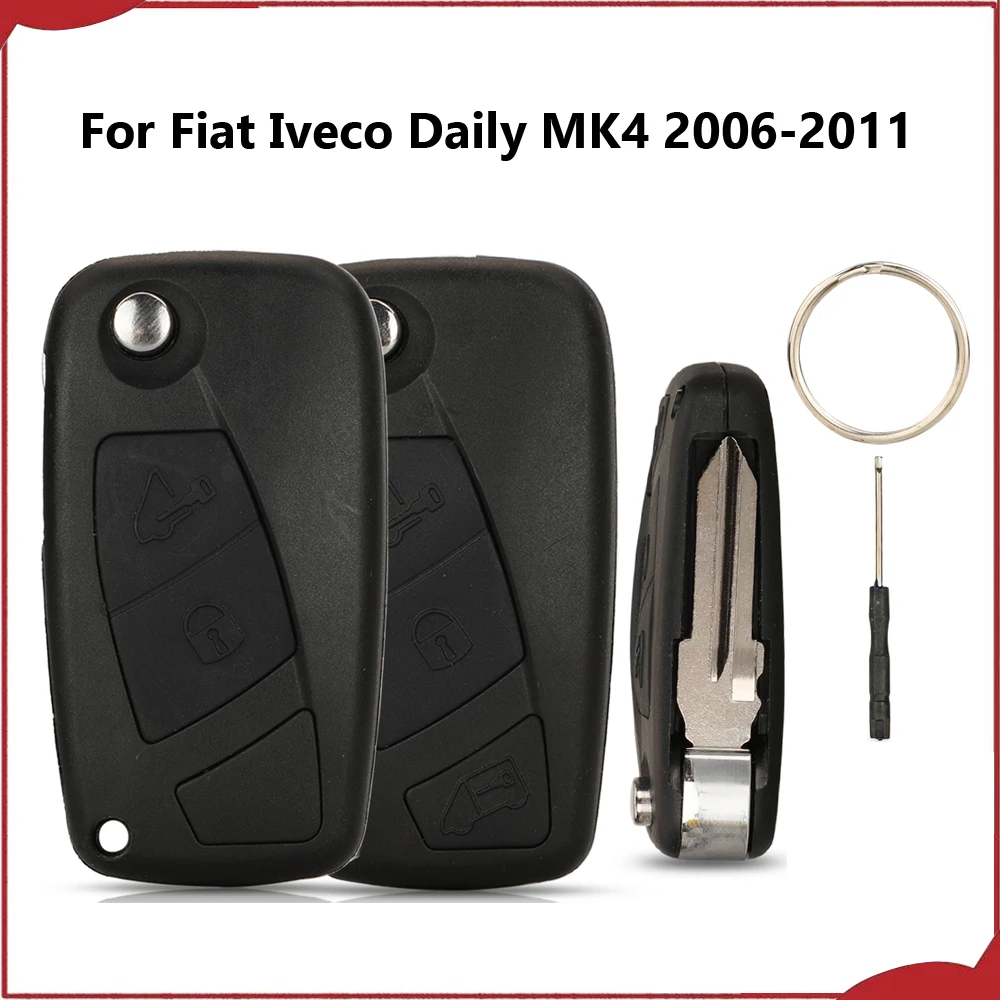 Jingyuqin New 2/3 BTN Flip Folding Remote Car Key Shell Case For Fiat Iveco Daily MK4 2006 2007 2008 2009 2010 2011 GT10 Blade