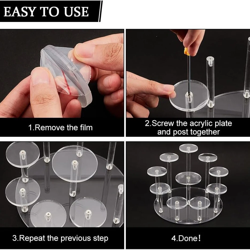 Acrylic Clear Jewelry Ring Display Stand Storage Removable Holder Perfume Doll Blind Box Display Holder Shelf Organizer