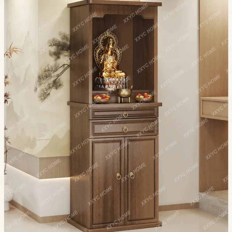 XX Household Offering Table Shrine Guanyin Buddha Statue Offering Table New Chinese Style Standing Cabinet Premium
