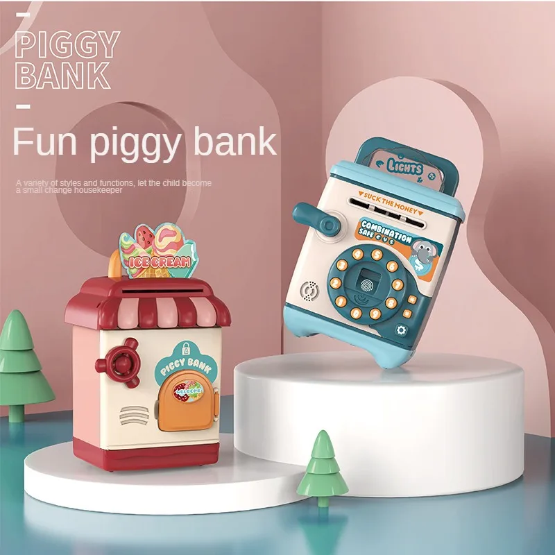 Cute Cartoon Creative Password Locking Piggy Bank for Children to Save Money