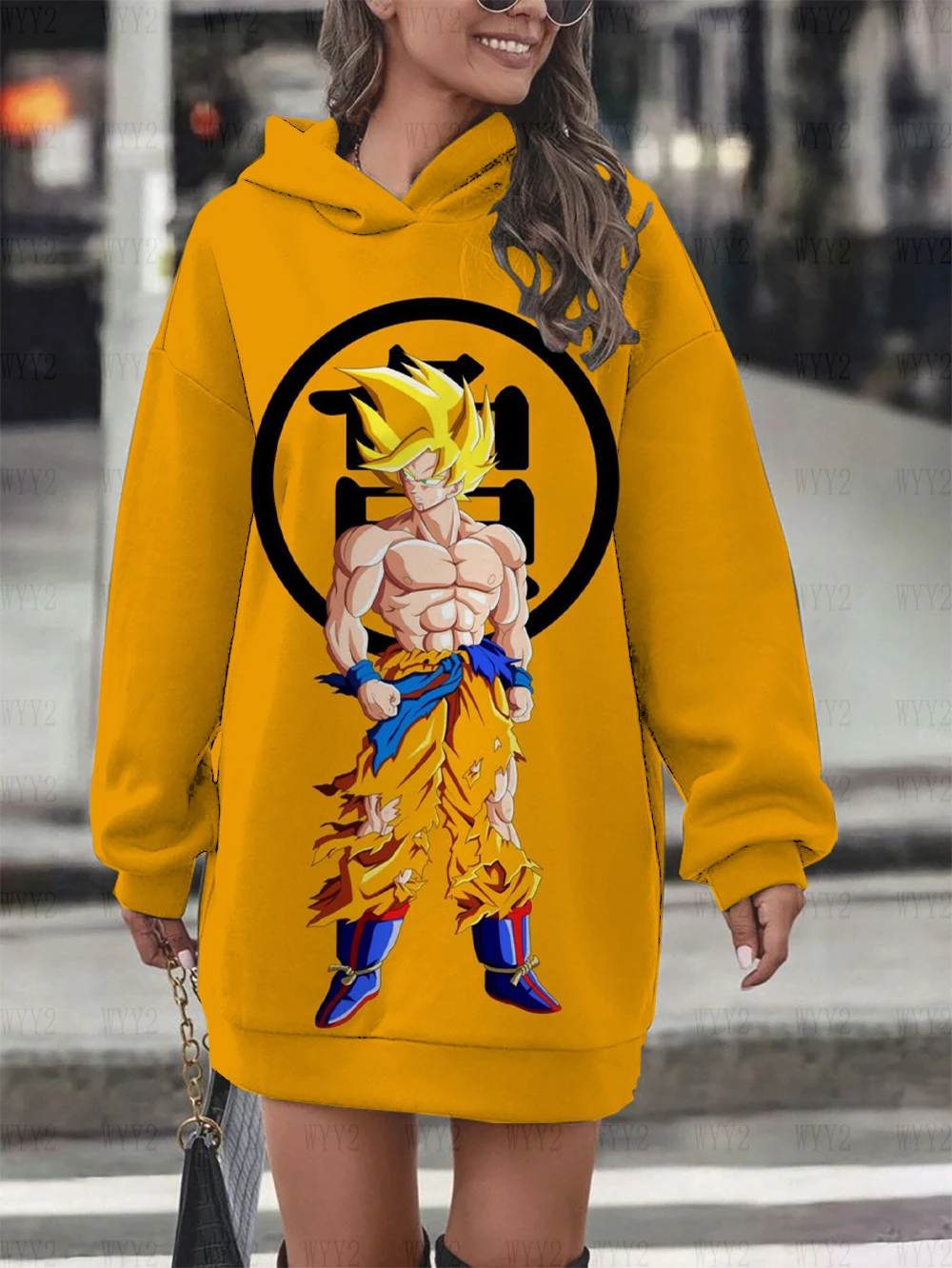 Sweats à capuche Dragon Ball pour femmes, sweat-shirt Anime, pull imprimé, style de rue, vêtements à la mode, automne et hiver, nouveau