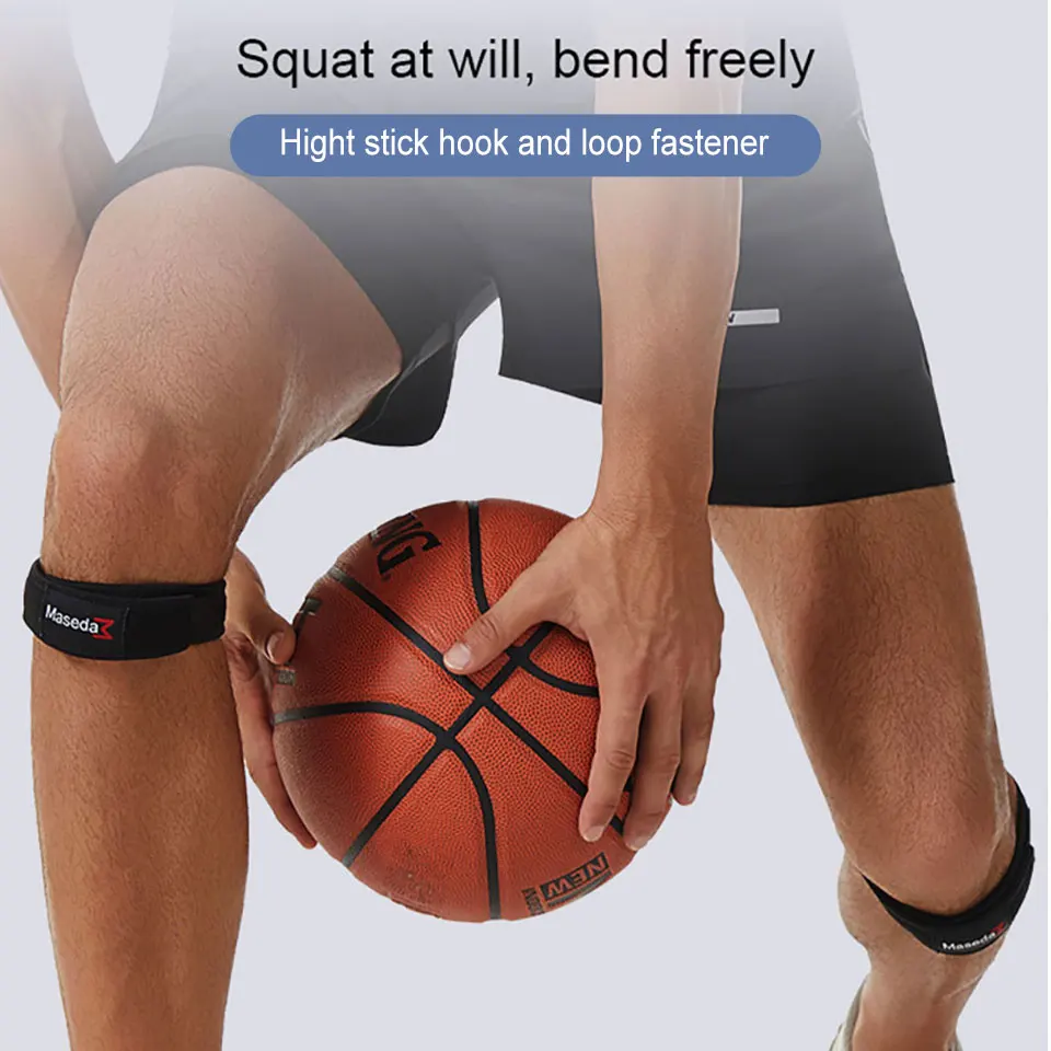 GOBYGO Sports Knee Support Strap Adjustable Patella Band Jump Rope Shock Absorption Knee Protector Meniscus Athletic Knee Brace