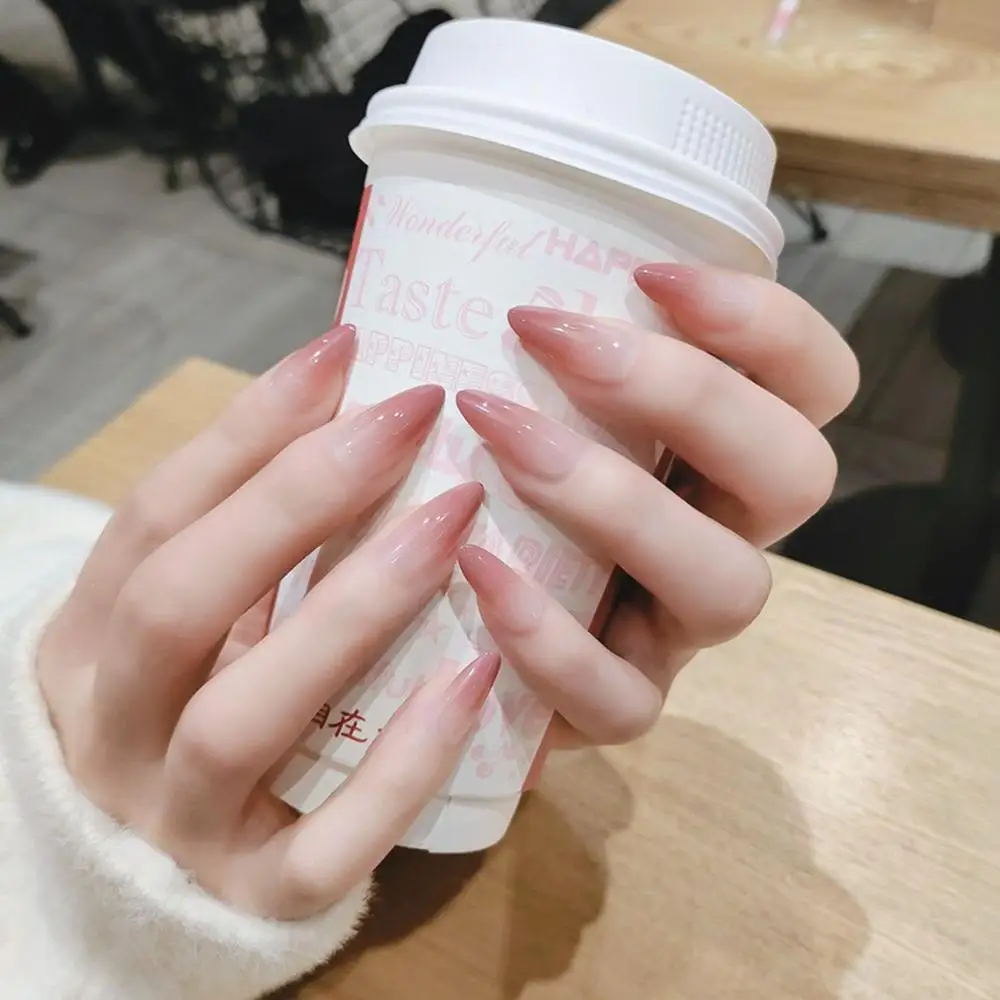 24pcs/box Women Fashion Artificial Manicure Tool Nail Tips Stiletto False Nails Fake Nails Wearable