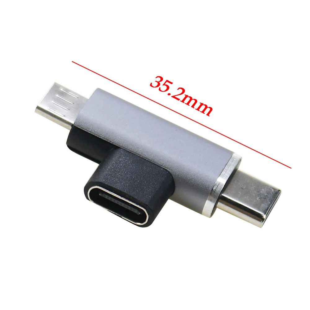 1PCS Type-C to micro adapter Type-C male one out two T-shaped mobile phone adapter lighting adapter