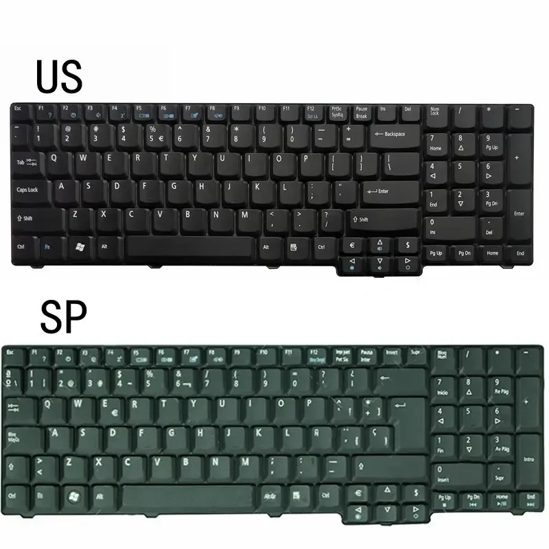 

NEW US/SP LAPTOP KEYBOARD FOR ACER Extensa 5235 5635 5635G 5635Z 5635ZG 8530G 8730G 8735G 9300G 6930G 9400 7000 7100 8530 9410