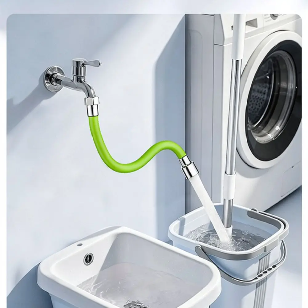Universal Sink Faucet Aerator Extender Flexible Stainless Steel Sprayer Attachment Rotating Anti Splash Water Hose Pipe