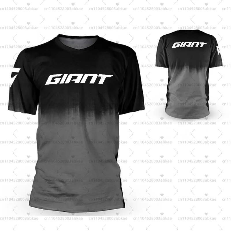 Giant Men's Motorcycle Riding Short-Sleeved T-Shirt, Hot-Selling Fast Drying Breathable Shirt, BMX Mountain Bike MTB Jersey