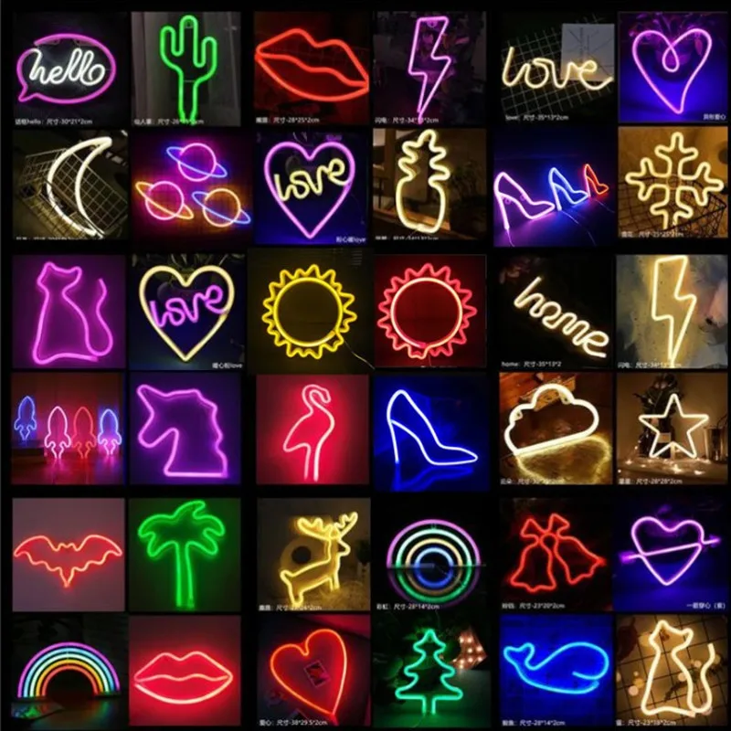 Neon Light Led Neon Sign Music Letter Note Planet Shape USB for Room Home Bar Party Wedding Wall Decor Gift Night Lamp