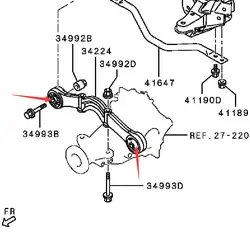 PAJERO V60V70V80V90 BUSHING,REAR SUPPORT,DIFF MR674677