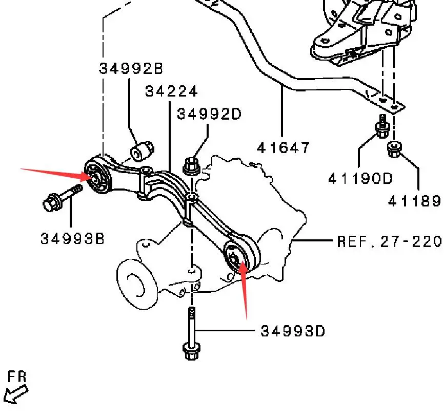 PAJERO V60V70V80V90 BUSHING,REAR SUPPORT,DIFF MR674677