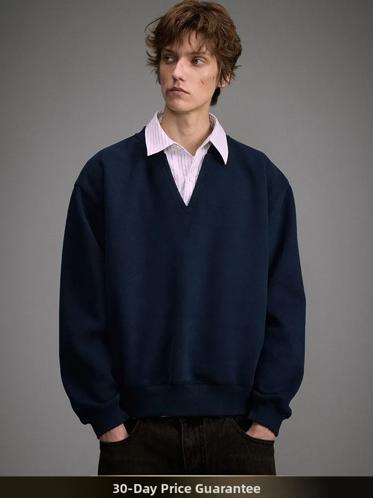 

Мужской повседневный худи Nted American Retro Color Blo Stripe Splice Mo из двух частей, весенний, для пар, из смесового хлопка и полиэстера