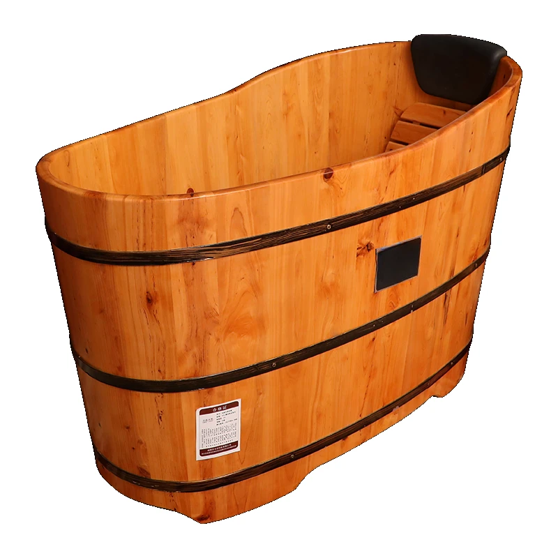 Wooden bucket bath for adults, household solid wood full body fumigation thickening, practical and comfortable