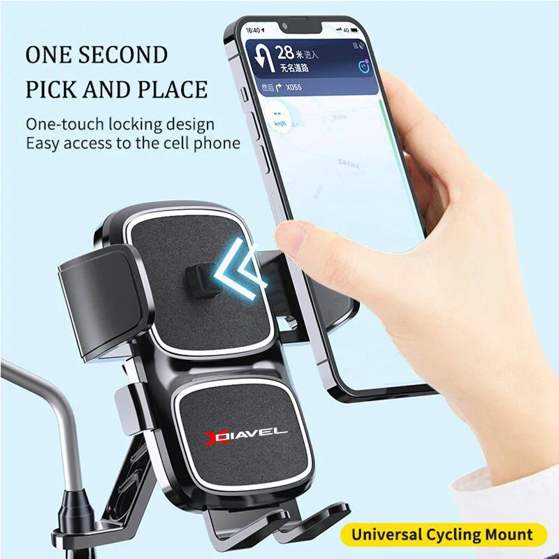 360° Rotatable Motorcycle Phone Holder for XDIAVELS Ducati XDiavel X-Diavel 1200 Diavel1200 upgrade GPS Stand Bracket