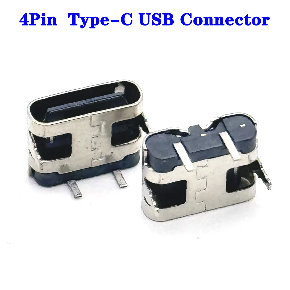 4Pin Type-C USB Connector Female Port Jack Solder Plug SMD SMT Android Phone Data Charging Socket Micro USB DIY Repair Adapter