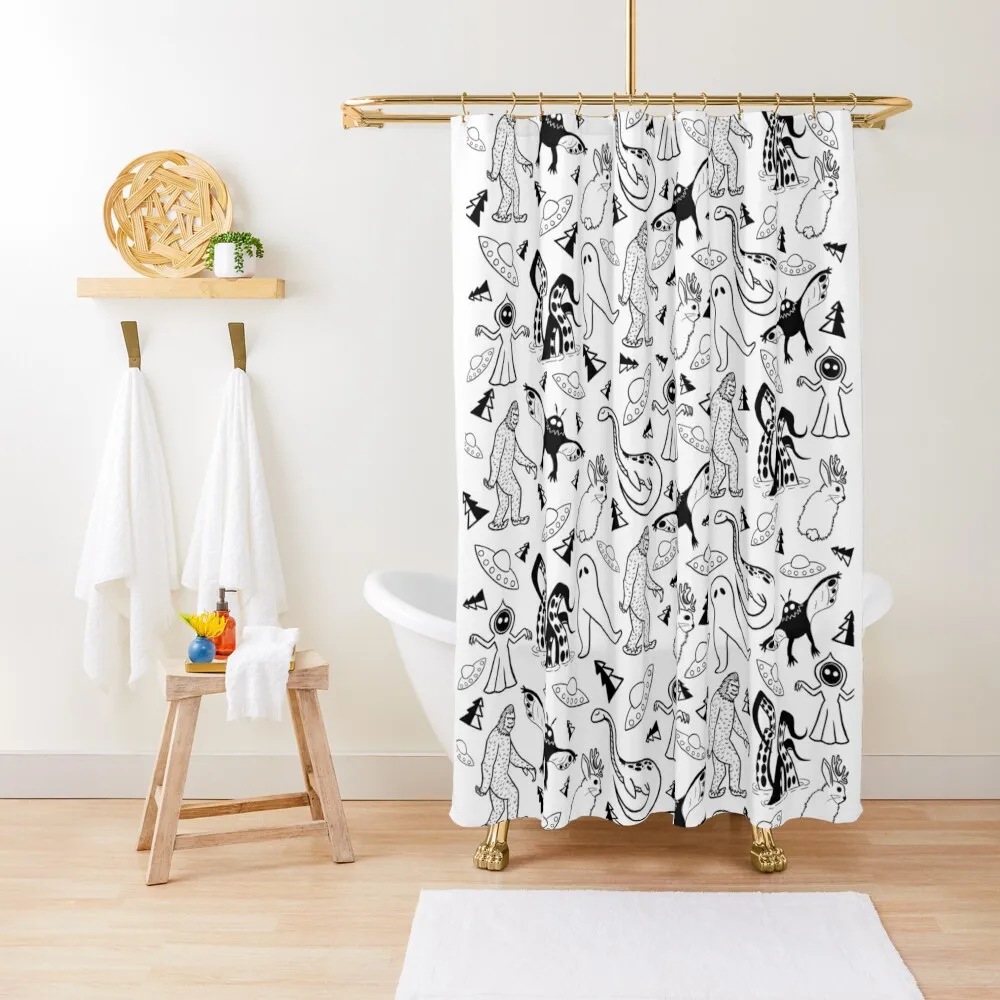 

Cryptid Classics Shower Curtain Modern Accessory Bathrooms Bathtub Curtain Curtain Bathroom Fabric