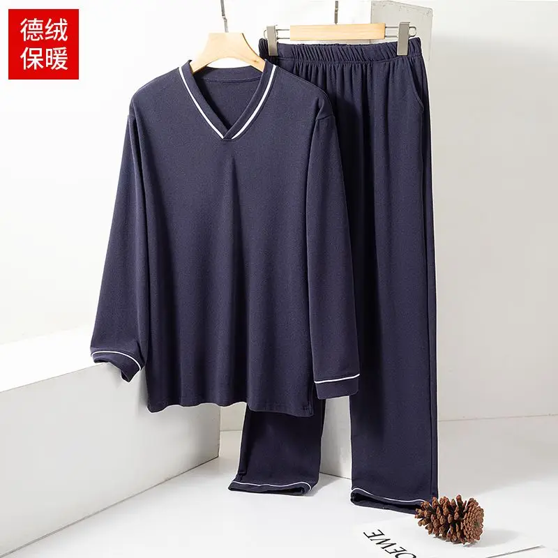 

Мужской домашний костюм-пижама, комплект из 2 предметов: футболка и пуловер, осенне-зимняя одежда, спортивный стиль Y2K, оптом, новинка