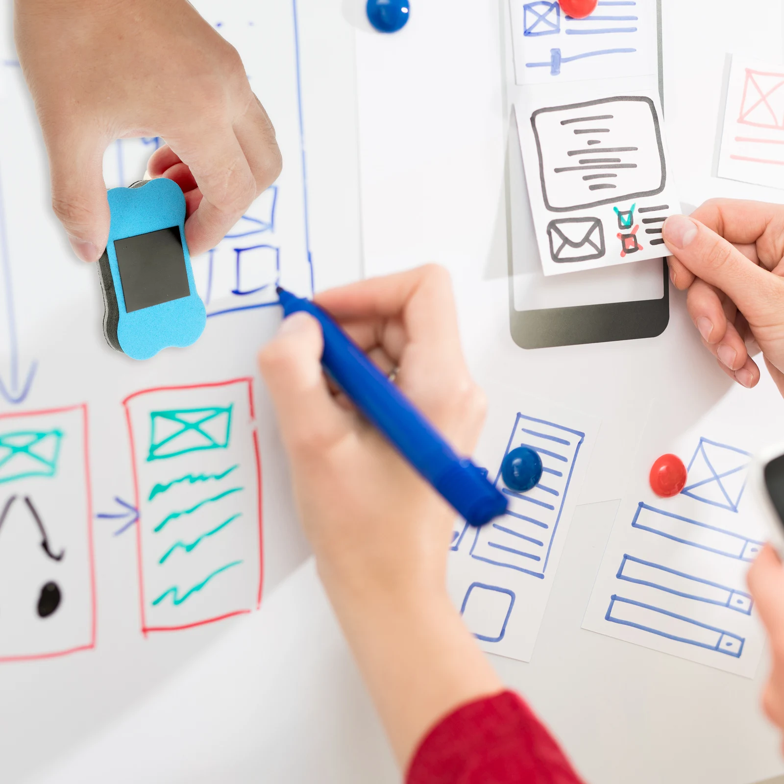 4 Pcs 마그네틱 화이트 보드 지우개 경량 뼈 모양의 학교 사무 용품 클리너 오래 지속되는 쉬운 청소