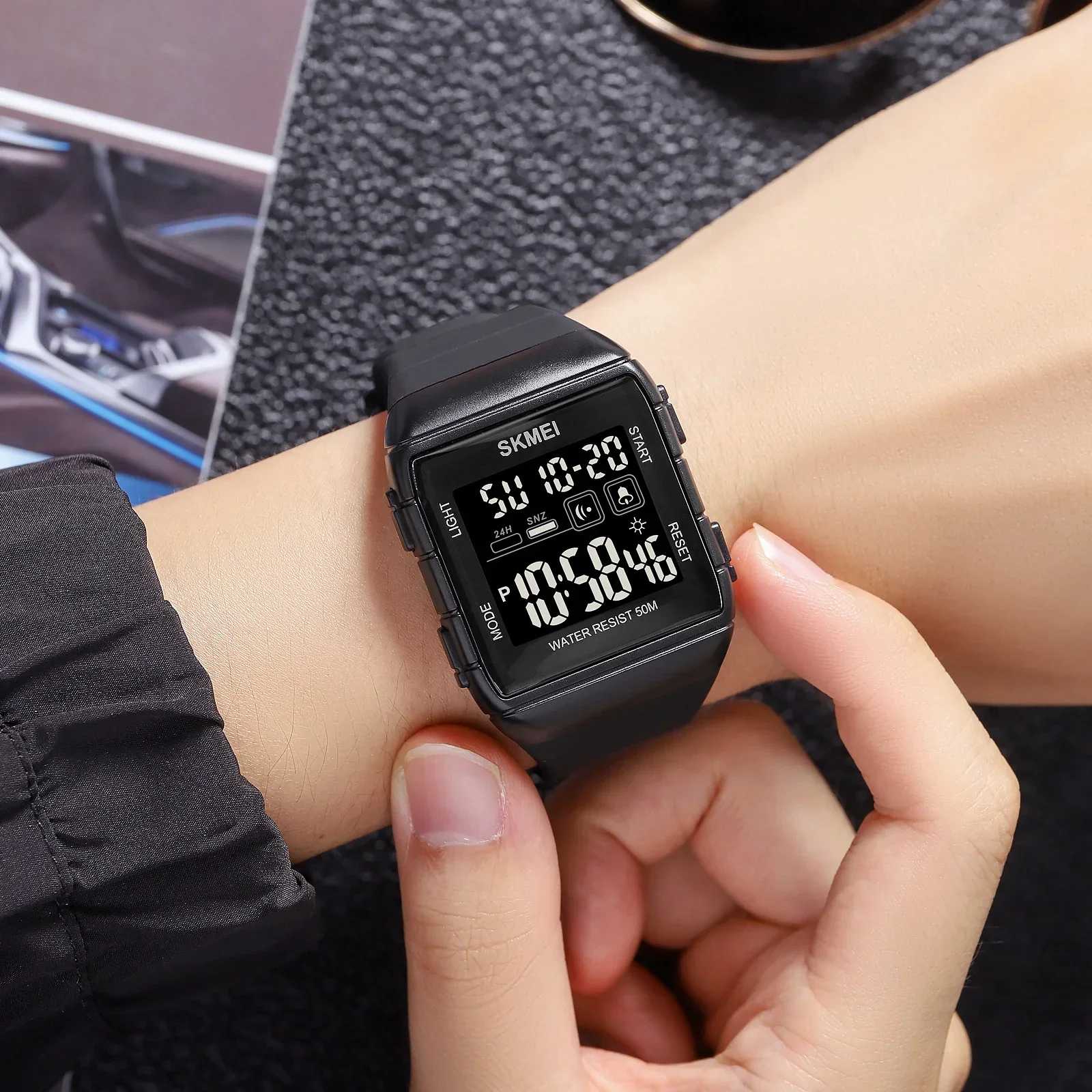 SKMEI 1960 ساعة رقمية عسكرية للرجال الرياضة التقويم العد التنازلي مقاوم للماء ساعة اليد رجالي للصدمات ساعة 1560 Reloj Hombre