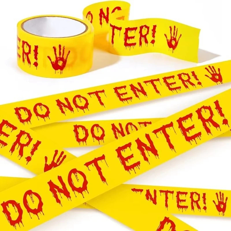 Halloween Decorations Caution Tape,Do Not Enter Scary Caution Tape Roll Outdoor Spooky DIY Decorative Accessory