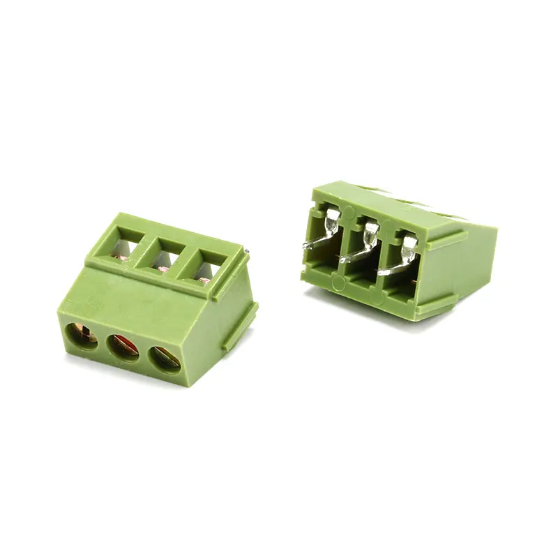 100Pcs Green KF128 2Pin 3Pin Screw Terminal Block Wire Straight Pin 380V 10A Mini Terminal Connectors Green PCB Terminal