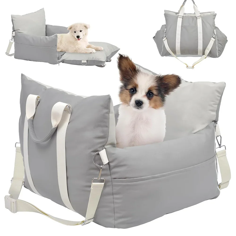 Small cat and dog car seat, removable and washable anti-splashing pet travel nest PP cotton portable storage bag