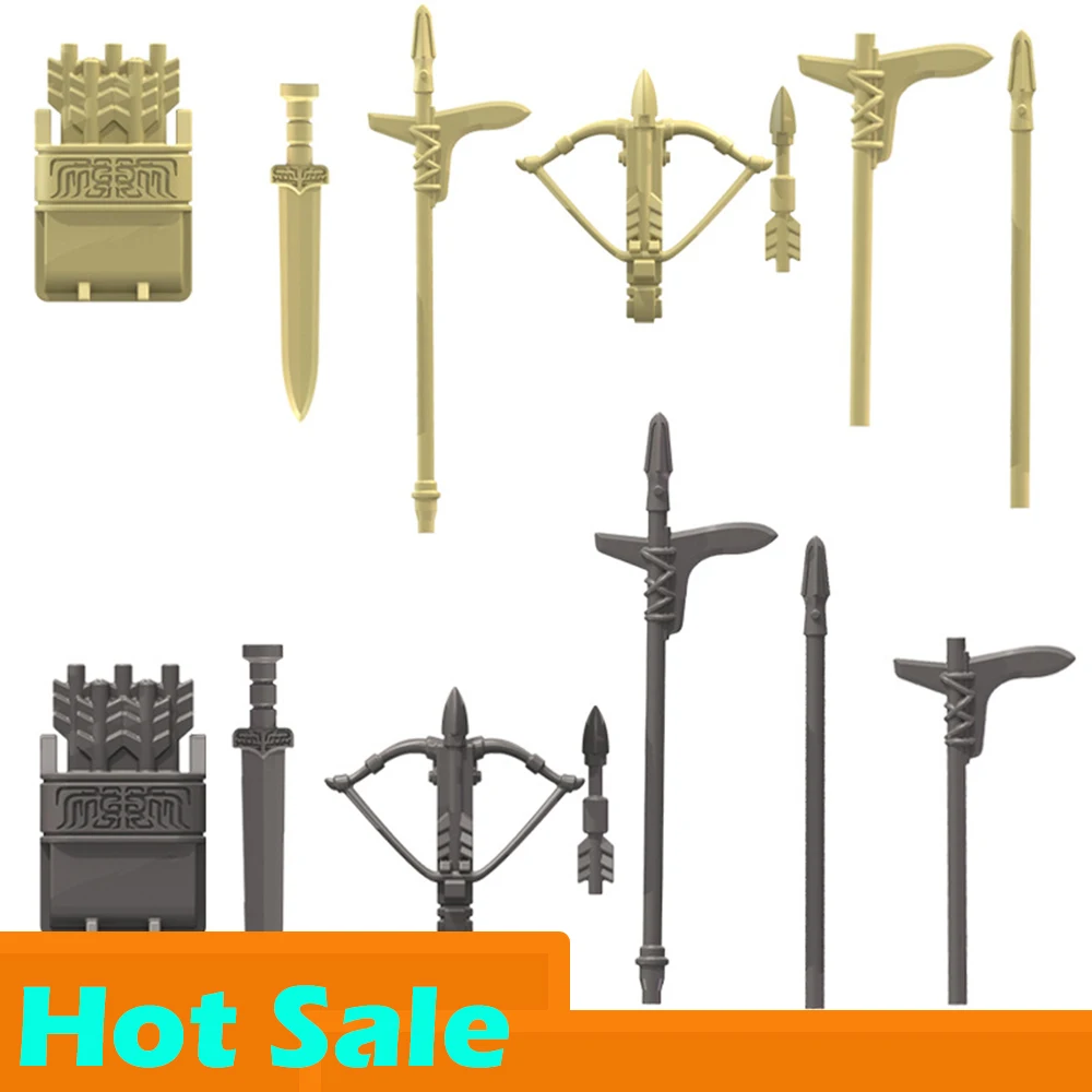 

MOC Medieval Knights Weapons Rome Warriors Soldier Bow and arrow Building Blocks DIY Brick Accessories Toys For kid Gifts