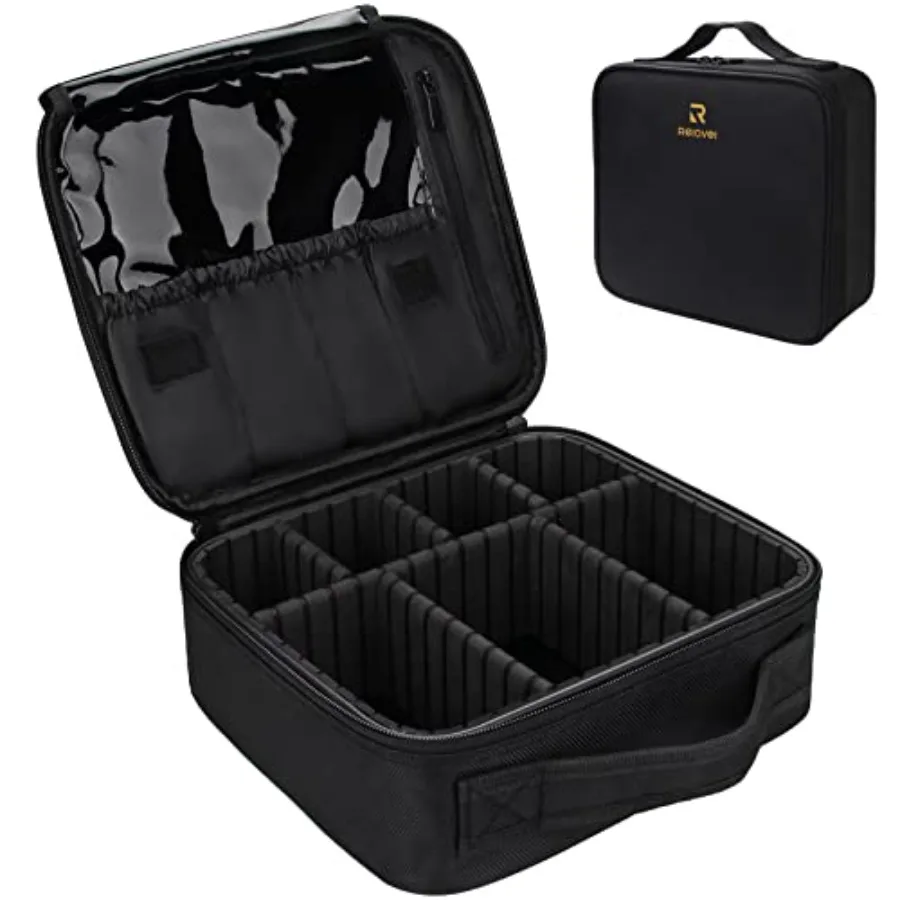 

Travel Makeup Train Case Makeup Cosmetic Case Organizer Portable Artist Storage Bag with Adjustable Dividers for Cosmetics Make