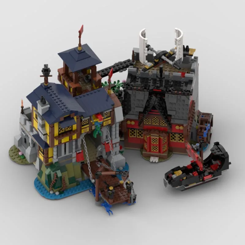 New MOC-150348 Castle and Pirates (and Cthulhu) Building Blocks Bricks Movie Scene Assembly Children Kids Toys Birthdays Gifts