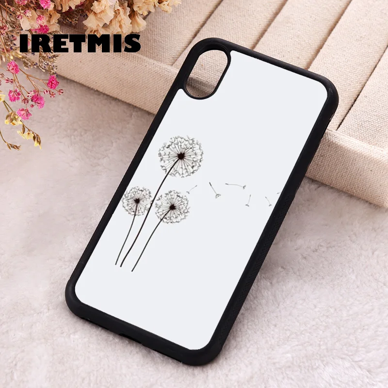 Iretmis Phone Cover Case For iPhone X XS Max XR 11 12 13 PRO MINI 14 15 16 Plus Rubber Silicone Dandelion