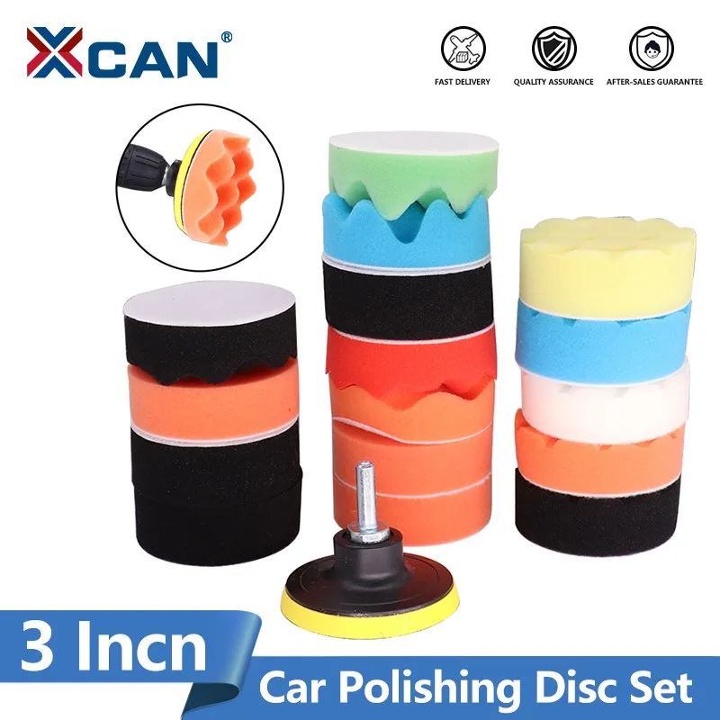 

XCAN Car Polishing Disc Set Self-Adhesive Buffing Waxing Sponge Wool Wheel 3Inch Polishing Pad For Car Polisher Drill Adapter