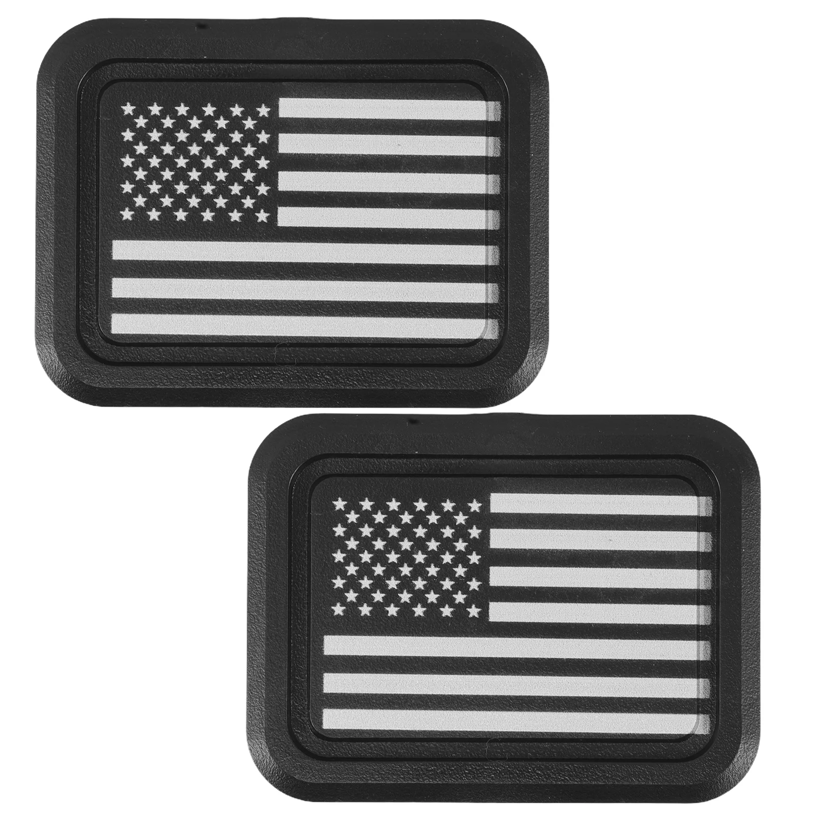 

2pcs Truck Bed Rail Stake Hole Covers American Flag Trailer Hitch Cover Compatible With Dodge 2019-2021 Ram 1500 2500 Dustproof