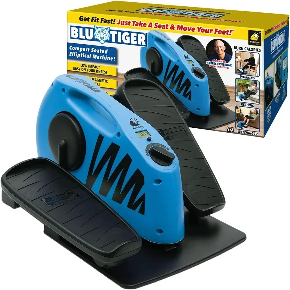 

A TV BluTiger Seated Elliptical Machine - Burn Calories While Working, Reading & Watching TV - Large Pedals