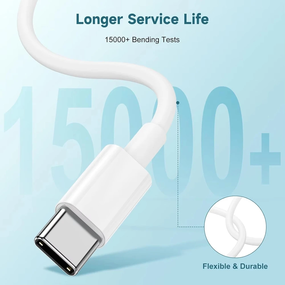 3PCS 100W USB-C To USB-C Fast Charging Cable For iPhone 15 16 Plus 17 Pro Max Air Samsung Google Moto Double Type-C Data Cables