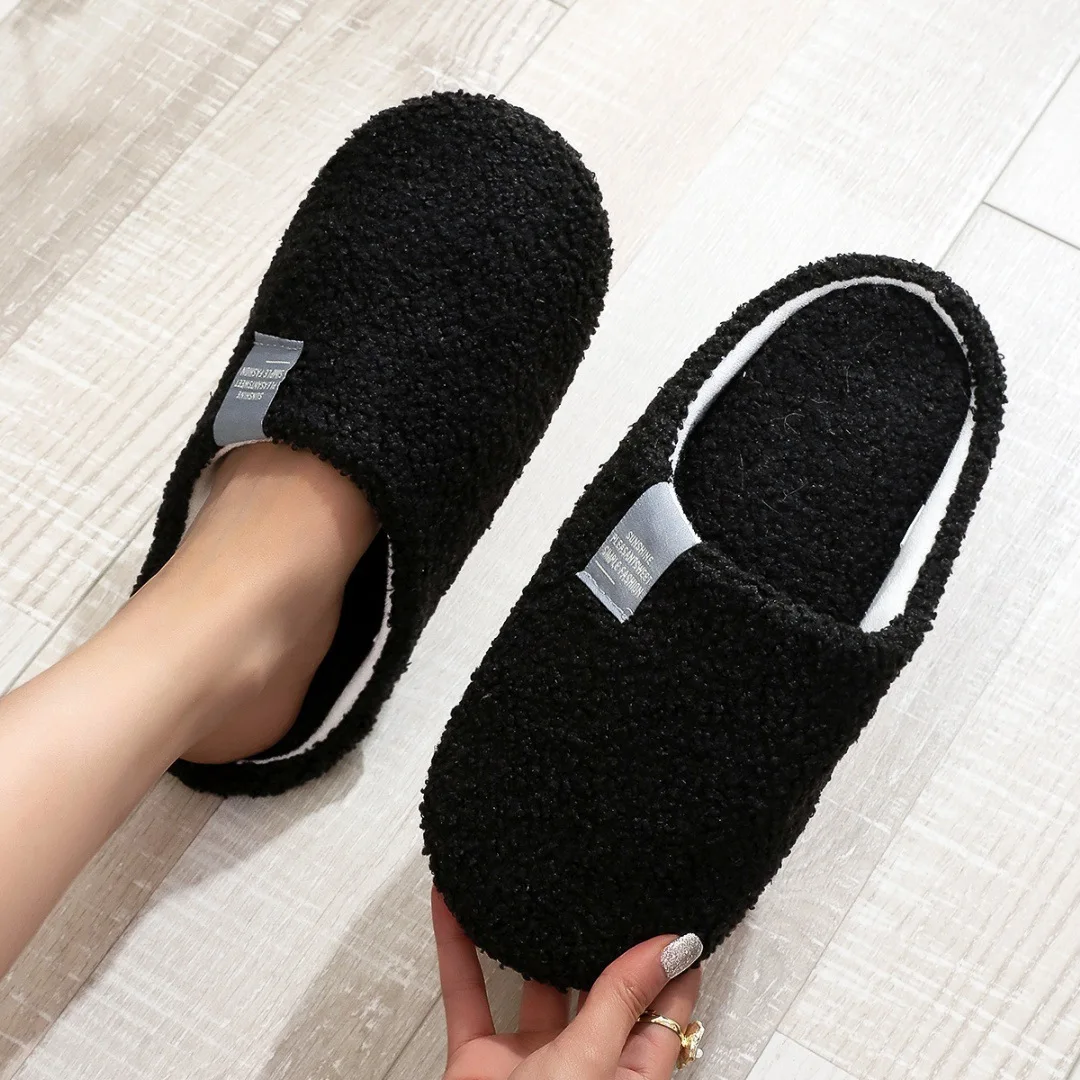 Women Slippers Light House Soft Home Cotton Slipper Winter Indoor Floor Shoes Couples Men Silence Slides Bedroom Flats