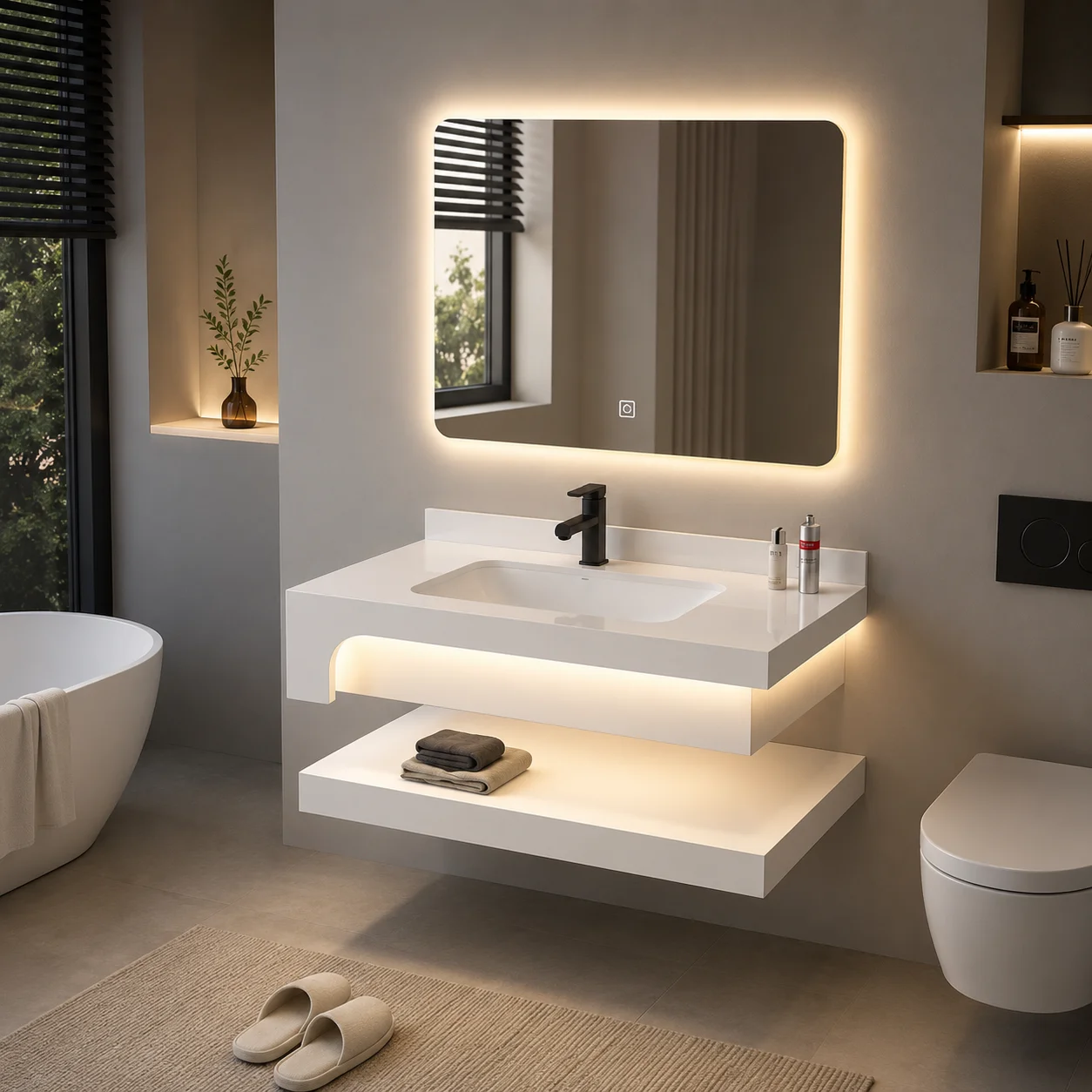 ตู้ห้องน้ำสไตล์โมเดิร์นฟาร์มเฮ - Home Living Bathroom Vanity บทวิจารณ์และราคา