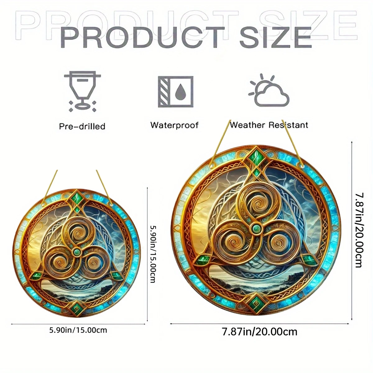 Sun and Moon God, Yin and Yang Aesthetic Art, Sun Catcher, Sunshade, Stained Window Hanging,acrylic Creative Round Wreath Sign