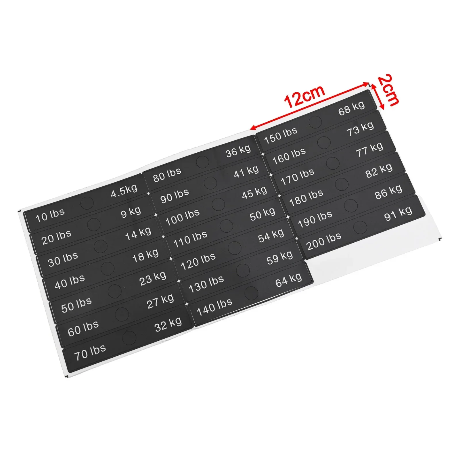

12*2cm Fitness Equipment Stickers Clear Weight Identification Stickers Exercise Labels Weight Identification Stickers