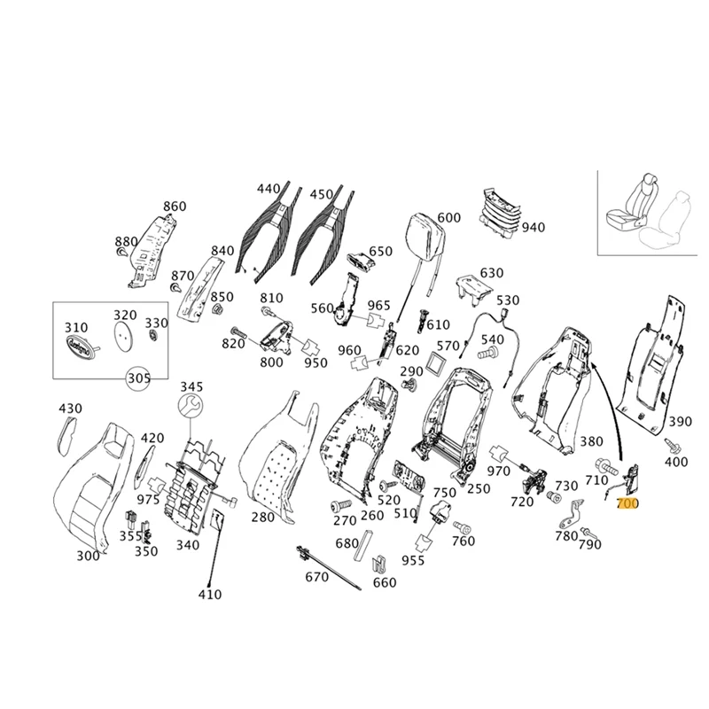 MACH-Penutup Trim Saklar Pegangan Sandaran Kursi Depan A2079108506 Untuk C E-Class W204 C204 W207 C207 2009-2016