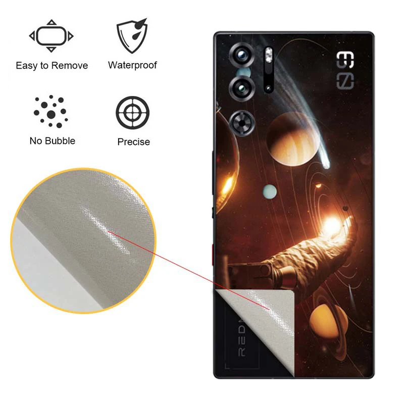 3 م-فيلم غير لامع نمط لطيف ، ظهر الهاتف والجانبين ملصقا للنوبة الحمراء السحرية 9 برو 9 برو بلس ، غلاف كامل من الكرتون