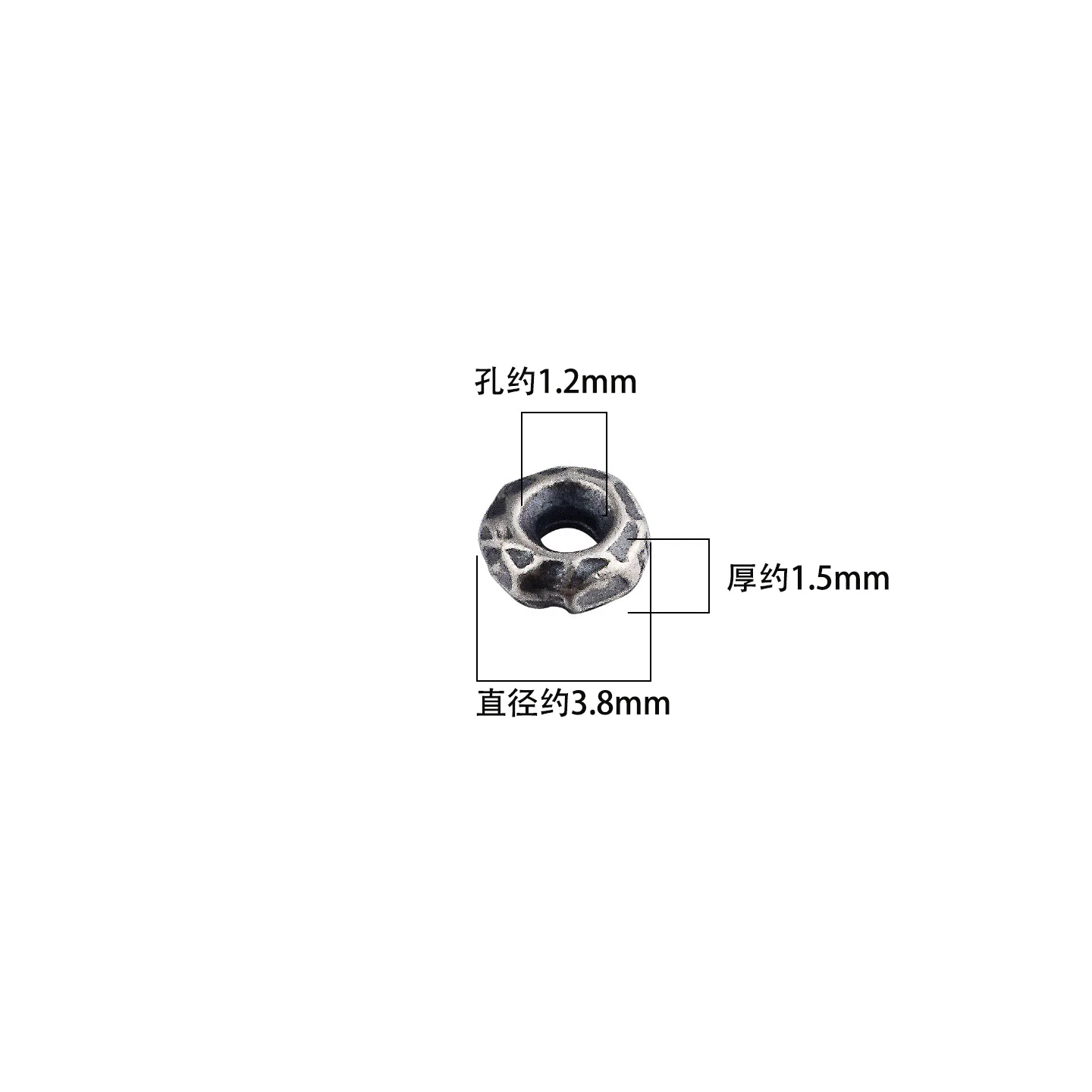 5 pieces, S925 sterling silver mini concave-convex crater spacer coiled handmade diy beaded accessories.
