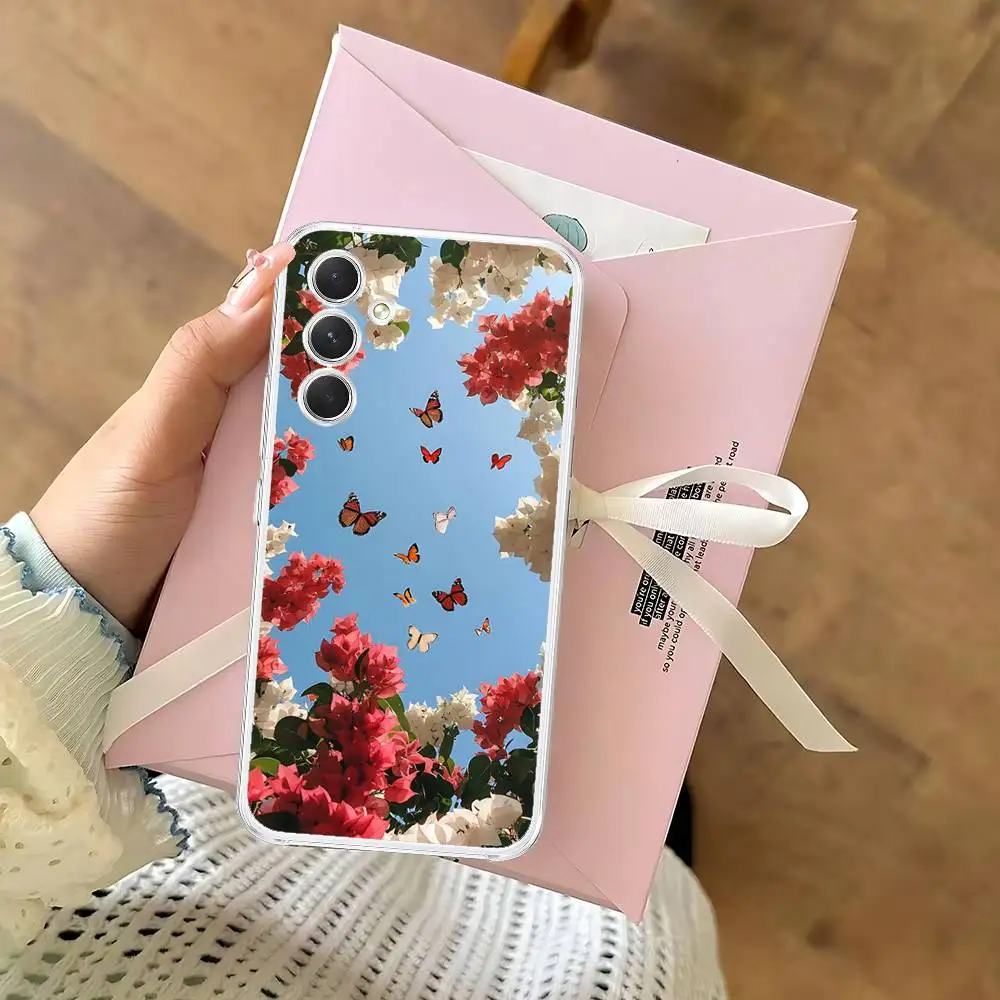 Fresh Little Flowers Phone Case For Samsung Galaxy A52 A12 A51 S21 Edge S22ULTRA S23 S24 S20LITE Plus Ultra Transparent Cover #5