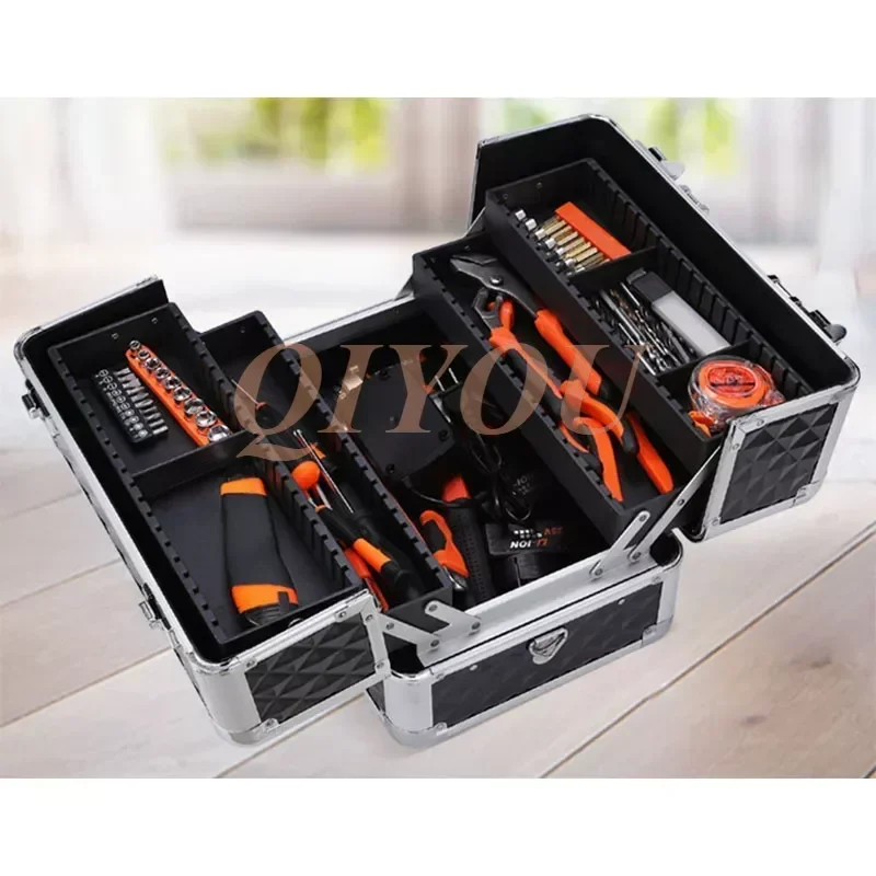 

Multifunctional Car Repair Toolbox Three-Layer Folding Hardware Tool Box Multi-function Portable Large Maintenance Tool Box