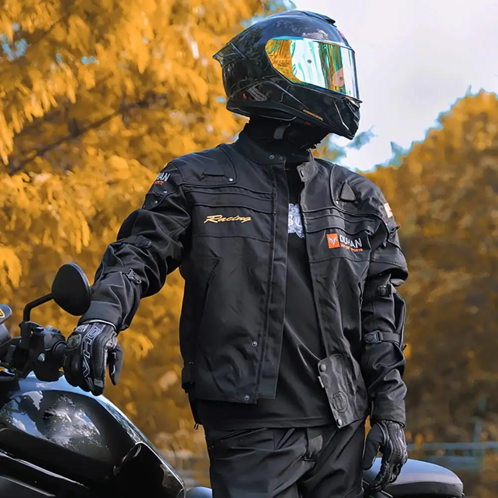 

Зимняя ветрозащитная мотоциклетная куртка, мотоциклетные брюки, мужская черная мотоциклетная одежда, износостойкая бронежилет, мото одежда